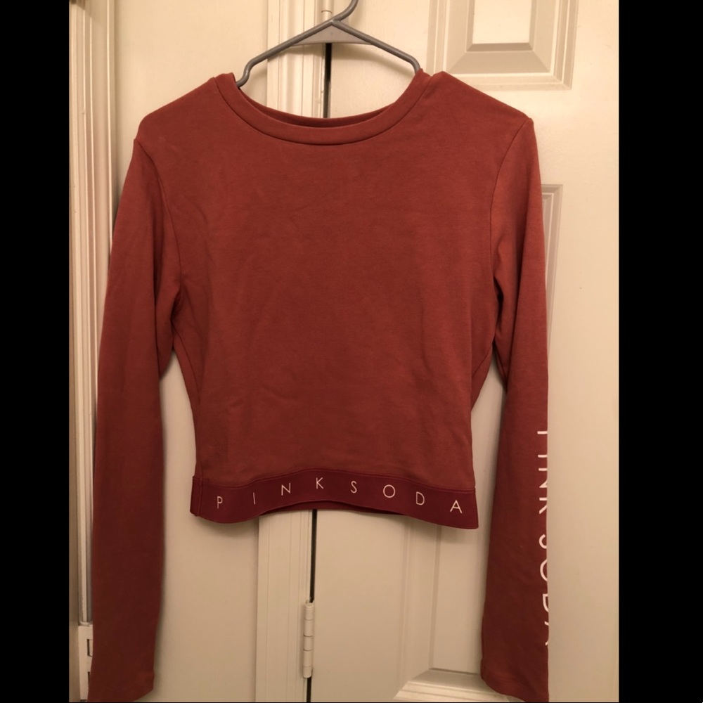 pink soda long sleeve crop